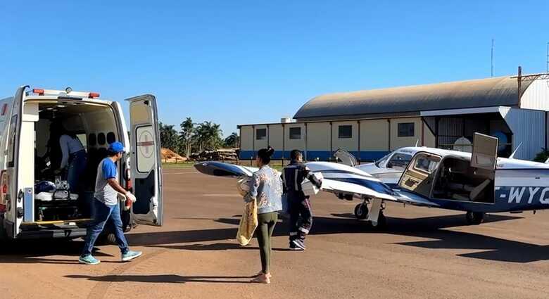 O bebê foi levado para um hospital em Três Lagoas