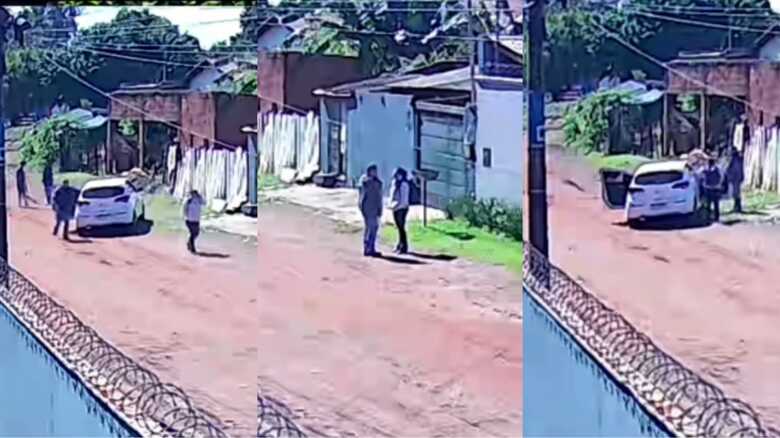 Momento em que marido rapta esposa