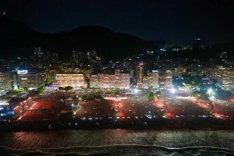 Mais de 2 milhões de pessoas prestigiaram o show, segundo números da Prefeitura do Rio de Janeiro 