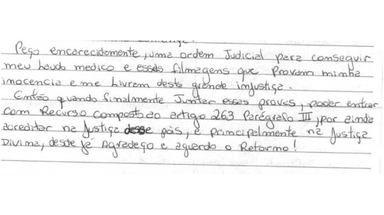 Trecho da petição - 