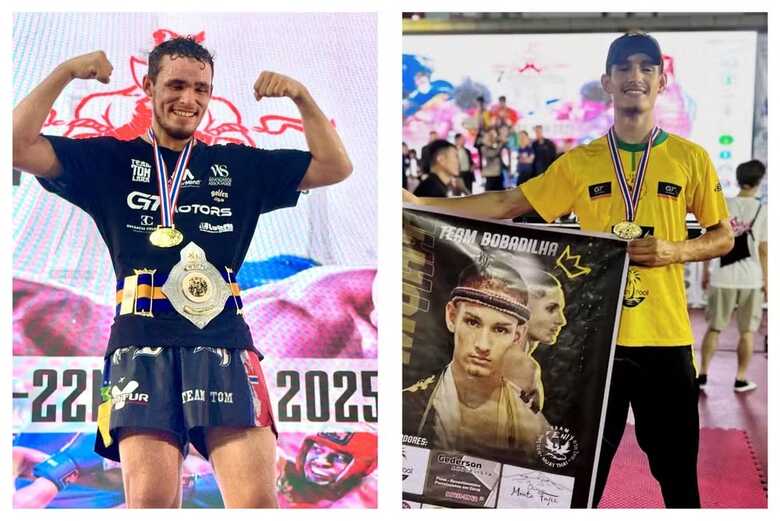 Tom Lara e Kawan Cavalheiro, bicampeões mundiais de muay thai