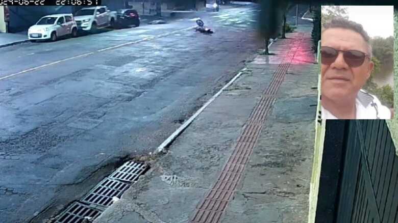 O acidente foi registrado por uma câmera de segurança - 