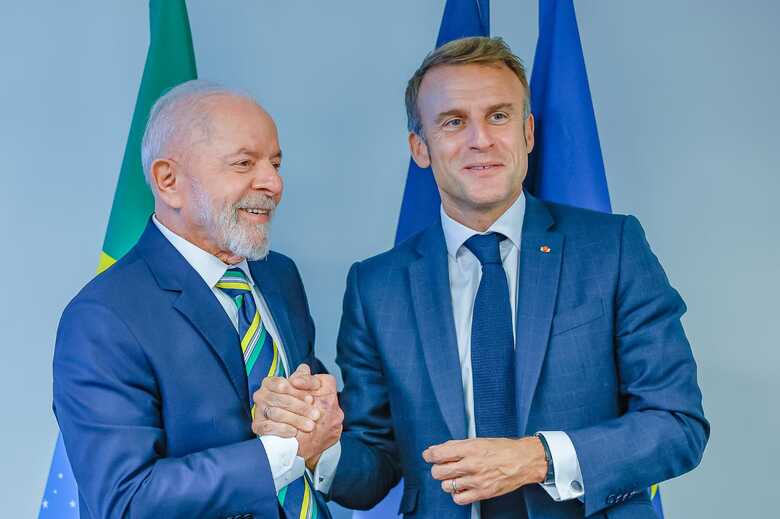 Lula e Macron durante Assembleia da ONU, em Nova York