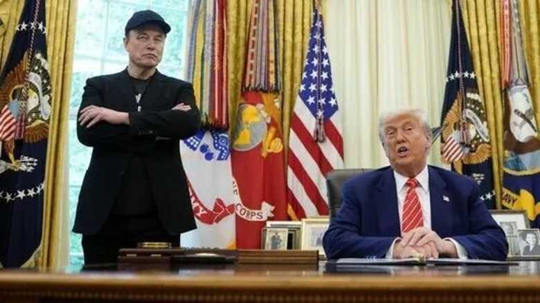 O presidente dos Estados Unidos e o bilionário dono da Tesla no Salão Oval 