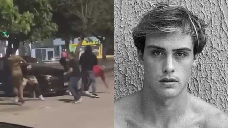 Imagem mostra o momento da agressão em saída de casa noturna  