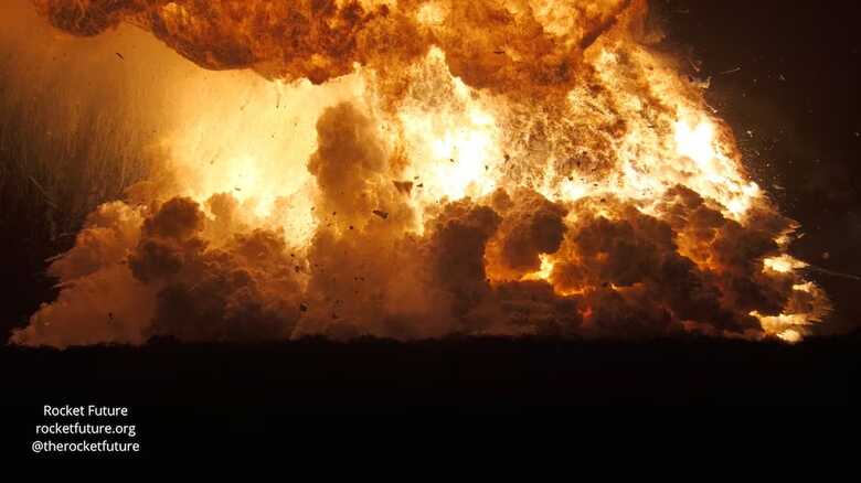 A nave sofreu ao menos duas explosões em rápida sucessão, iluminando o céu noturno