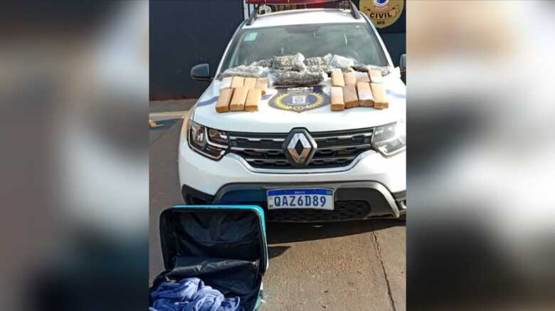Drogas apreendidas na rodoviária
