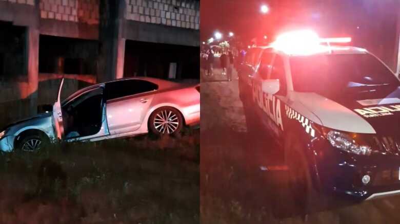 Carro parou em frente a uma creche abandonada