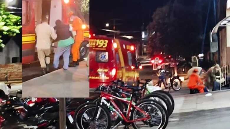 A vítima foi socorrida pelo Corpo de Bombeiros