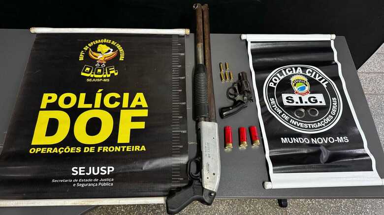 Arma apreendida e que foi usada pelo criminoso