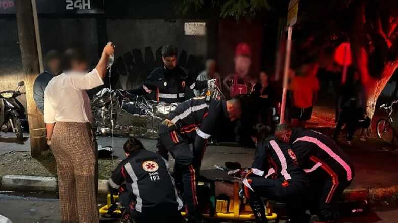 Motociclista foi socorrido pelo Samu