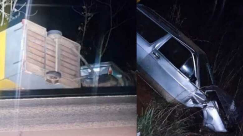 O acidente aconteceu na noite de domingo (20)