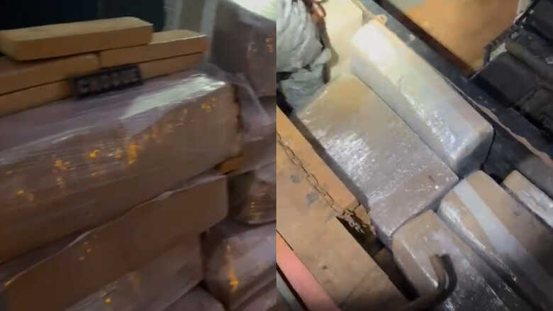 Carga de drogas apreendida na carreta