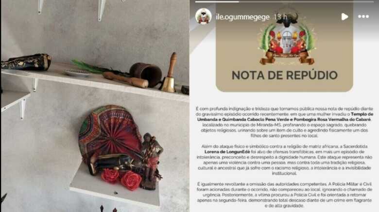 Nota de rep&uacute;dio e local quebrado