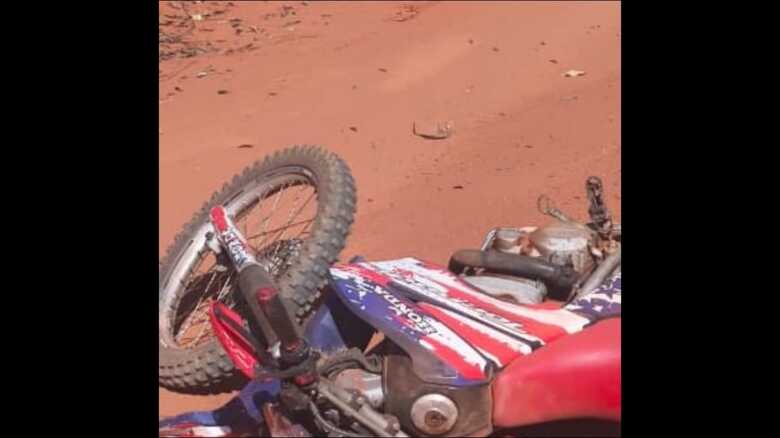 Motocicleta envolvida no acidente