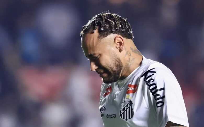 Neymar chorando ap&oacute;s derrota do Santos para o Vasco