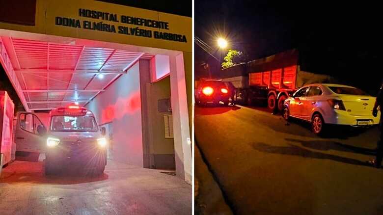 Vítima foi socorrida para uma unidade hospitalar