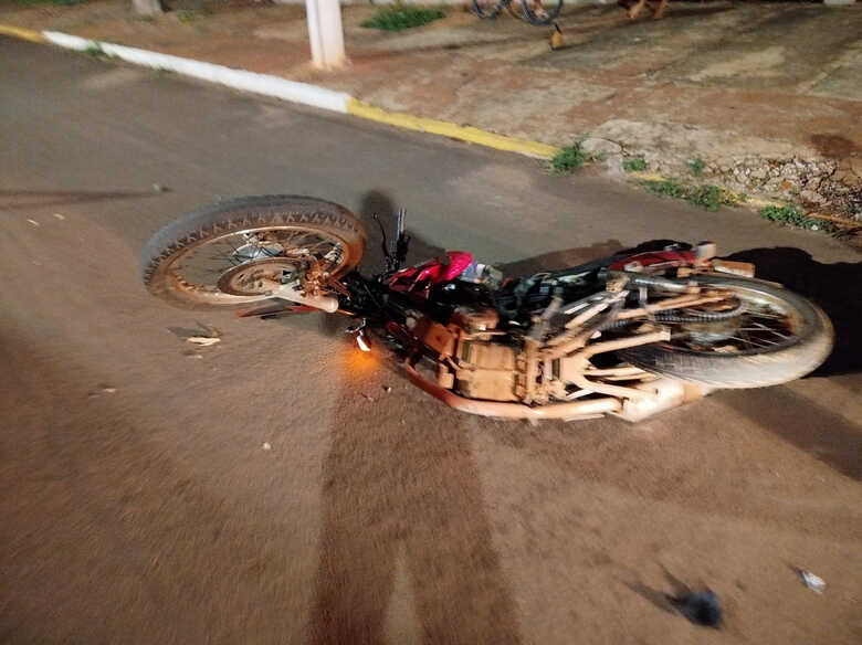 Motocicleta da vítima ficou danificada