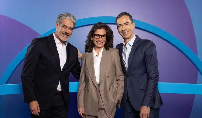 William Bonner, Renata Vasconcellos e César Tralli. 