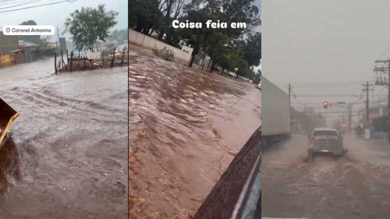 A chuva foi forte nesta segunda