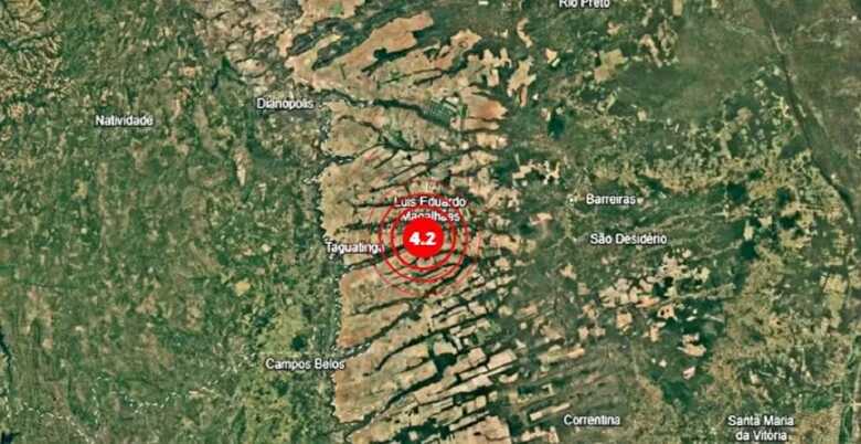 Tremor de terra entre Tocantins e Bahia 