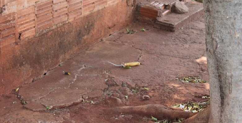 Faca encontrada durante a perícia - 