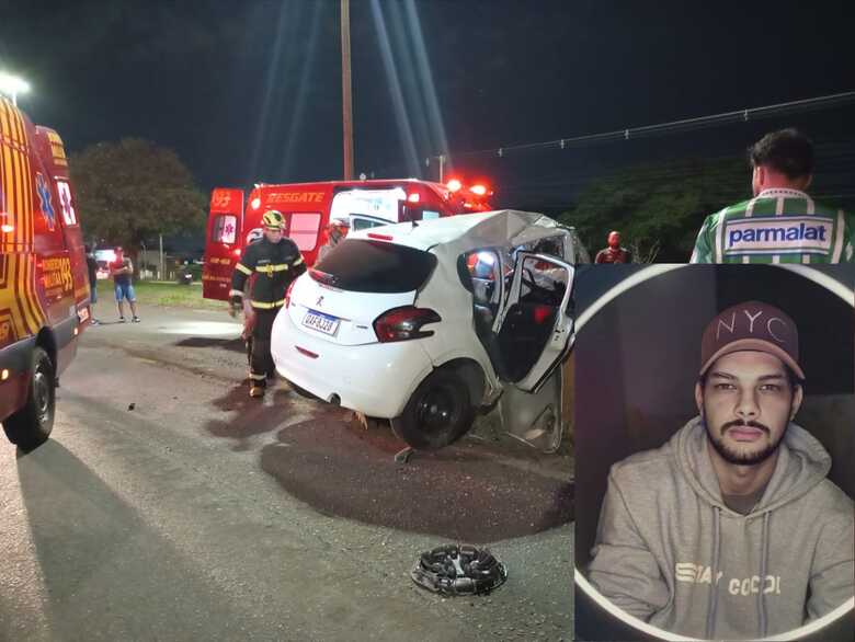 Colisão aconteceu na mureta da Avenida Gunter Hans