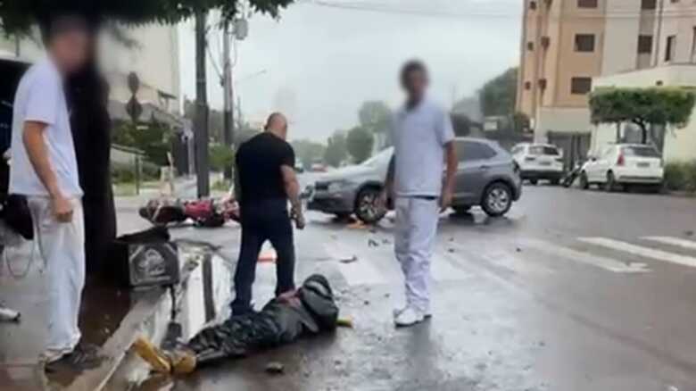 Acidente deixou motociclista ferido