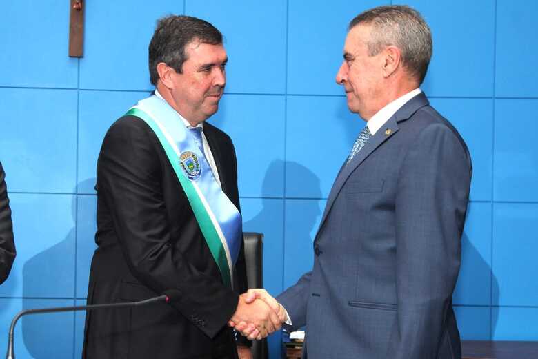 Posse do governador Eduardo Riedel em 1&ordm; de janeiro de 2023  