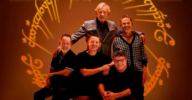 Elijah Wood, Sean Astin, Dominic Monaghan, Billy Boyd e Ian McKellen