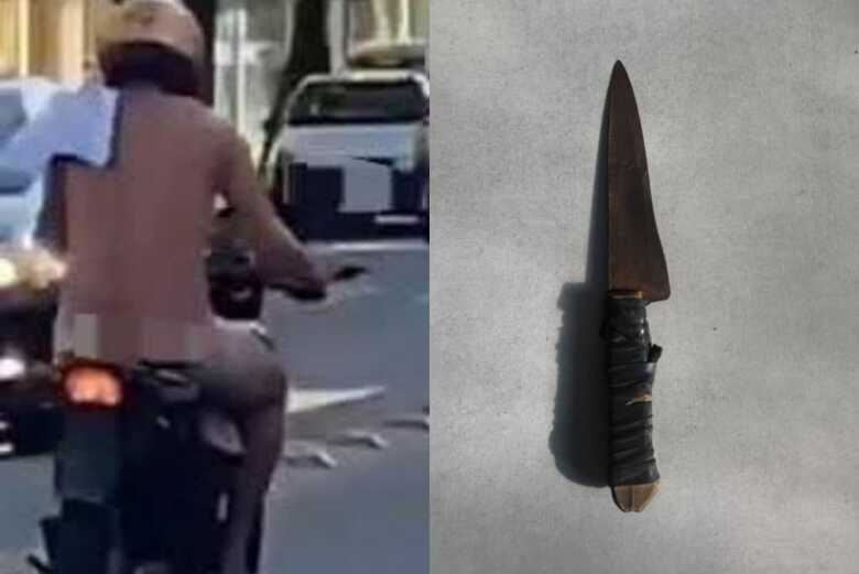 Flagrado pela cidade nu - Foto: Redes Sociais