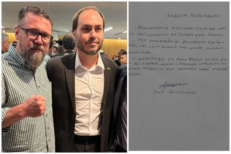 Carta divulgada por Michelle foi endossada por Carlos Bolsonaro