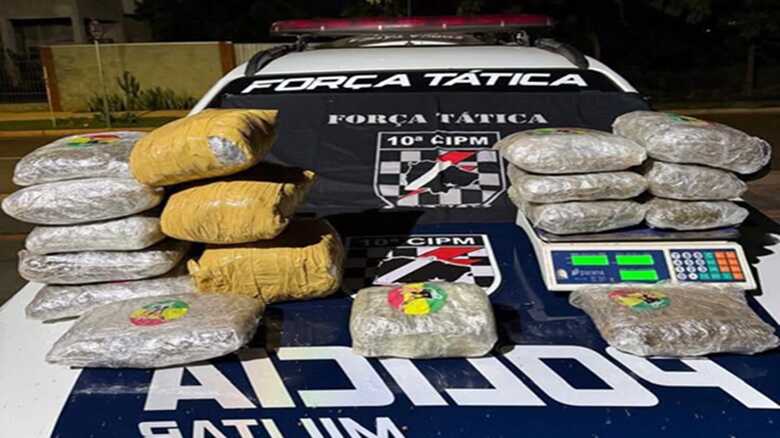 Quantidade de droga apreendida