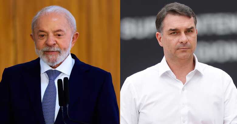 Presidente Lula e senador Fl&aacute;vio Bolsonaro