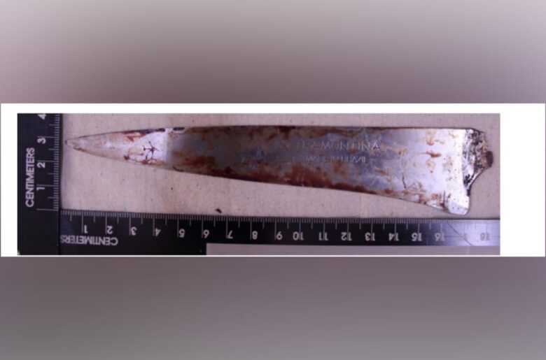 Faca apreendida - Foto: Reprodu&ccedil;&atilde;o / Processo