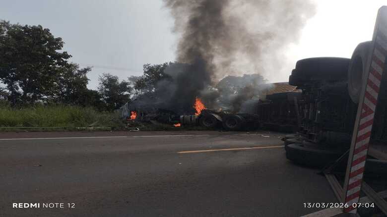 Local do acidente - Foto: Reprodu&ccedil;&atilde;o / Tr&ecirc;s Lagoas No Ar