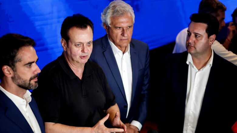 Governadores e presidente o PSD, Eduardo Leite, Kassab, Ronaldo Caiado e Ratinho Jr.