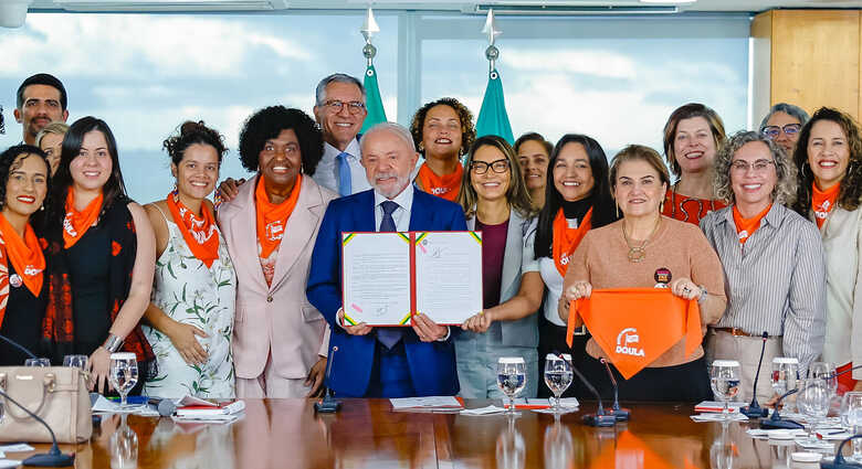 Presidente Lula&nbsp;durante a san&ccedil;&atilde;o da Lei