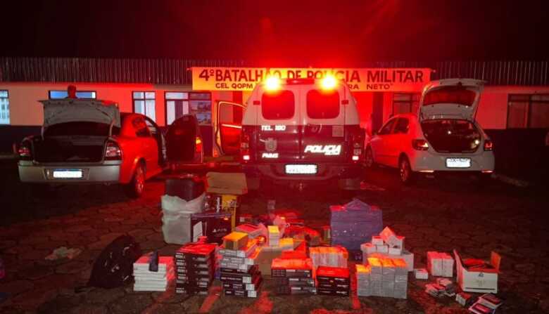 Carros e produtos foram apreendidos