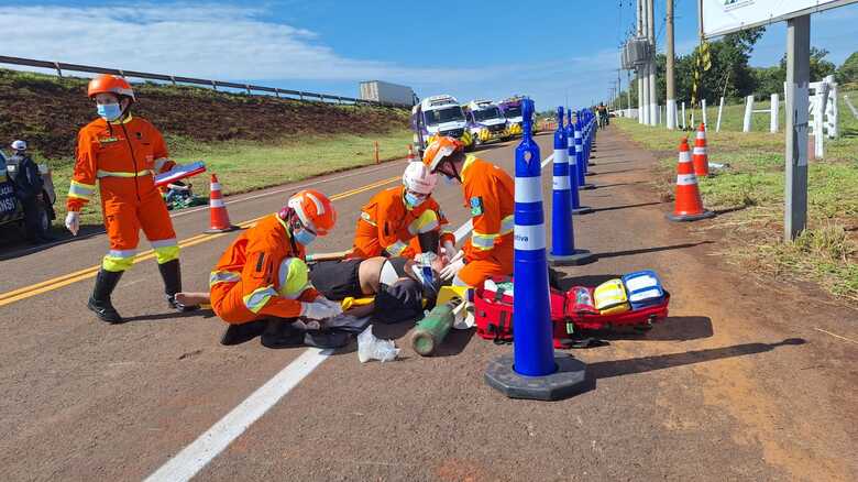 Acidente simulado - Foto:  Sarah Chaves