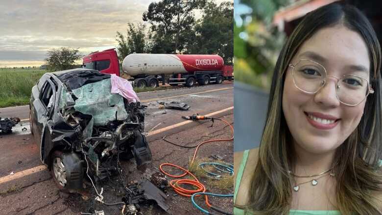 Frente do carro ficou completamente destru&iacute;do
