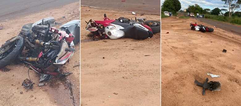 Moto em que a v&iacute;tima estava ficou bastante danificada
