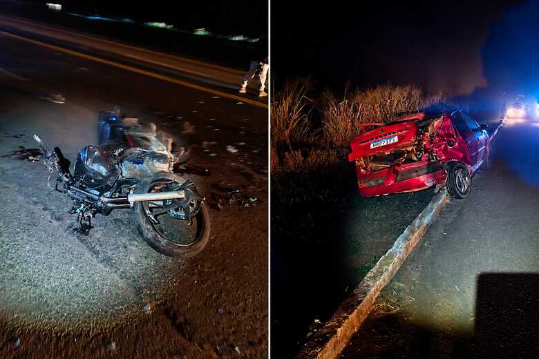 Acidente envolveu carro e moto