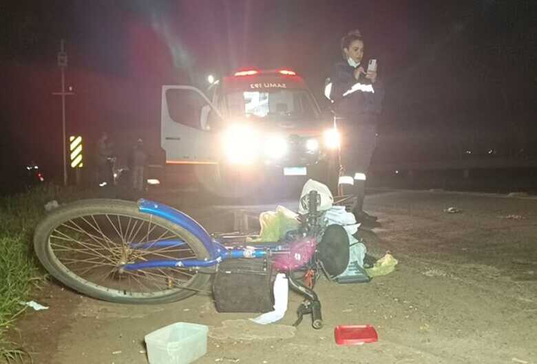 V&iacute;tima estava em uma bicicleta quando foi atropelada