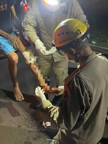Corpo de Bombeiros chegou a atender o motociclista