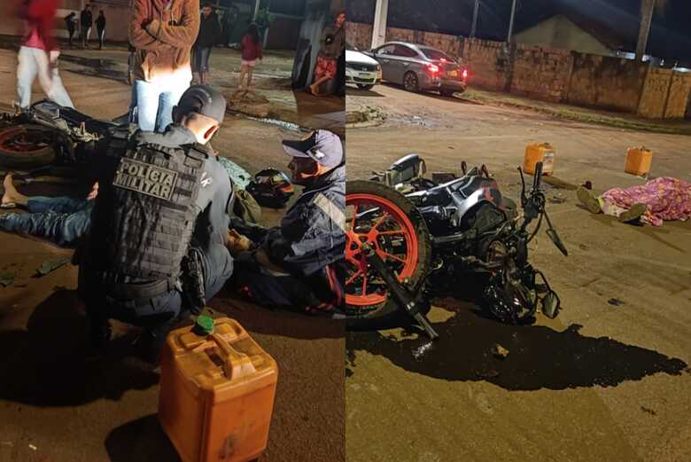 V&iacute;timas ao solo aguardando ambul&acirc;ncia - Fotos: Vin&iacute;cius Santos