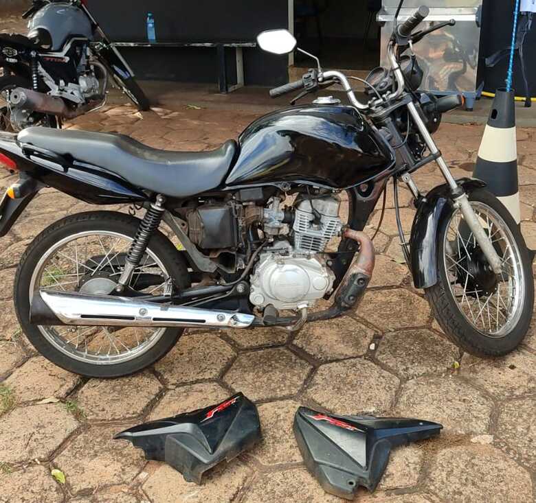 Uma das motocicletas recuperadas pela Defurv
