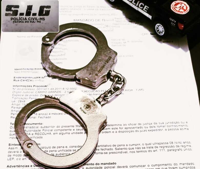 Mandado de pris&atilde;o que foi cumprido contra o homem