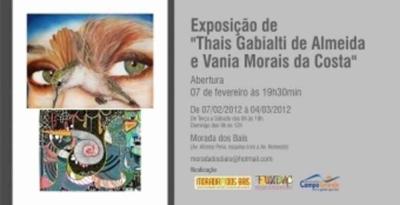 Convite da exposição "Vânia Morais e Thais Galbiati"