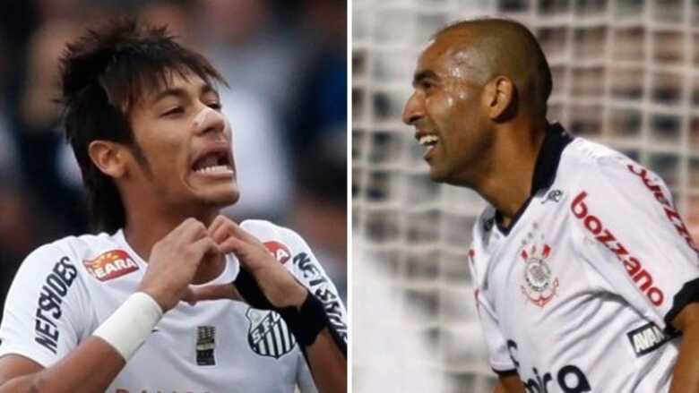 Neymar e Emerson Sheik, esperanças de Santos e Corinthians